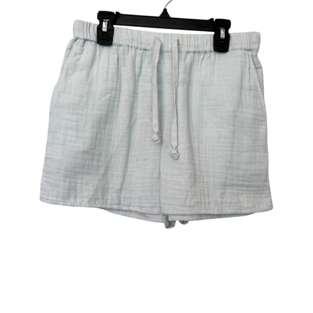 Wilfred Free Gauze Button Down Shirt & Shorts Set Light Blue - Picture 6 of 9